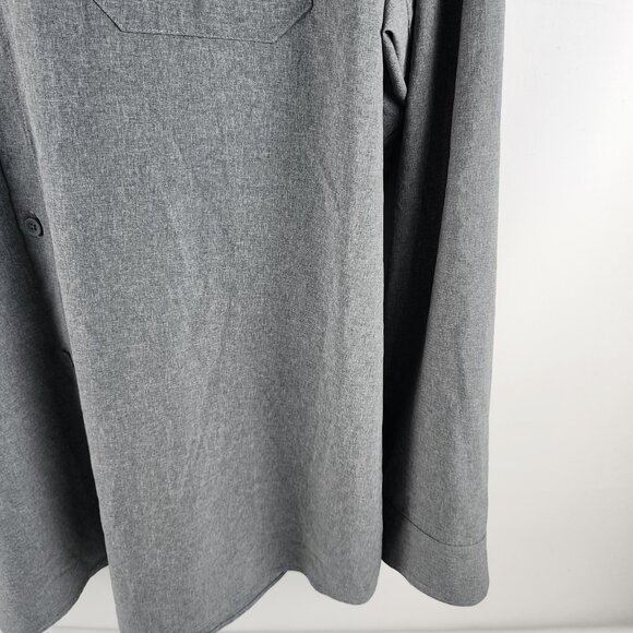 01.Algo Shirt Mens XXL Gray L/S Performance Stretch Button Up - Picture 4 of 6